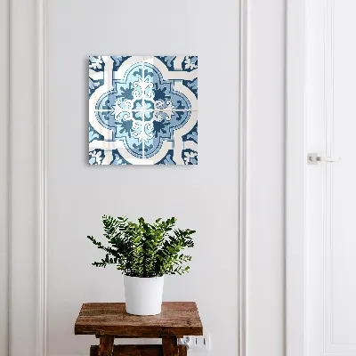 Wall mounted key box Blue tiles