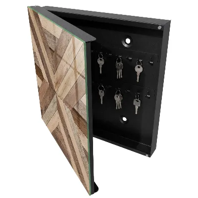 Wall mounted key box Wood geometry