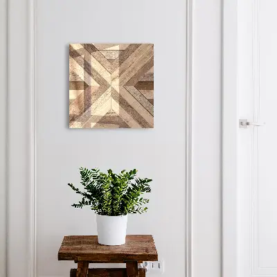 Wall mounted key box with wood geometry design