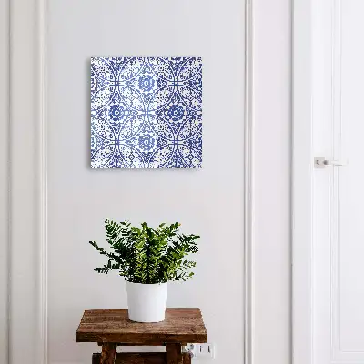 Wall mounted key box in blue mosaic