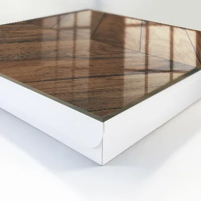 Wall-mounted key box herringbone wood design