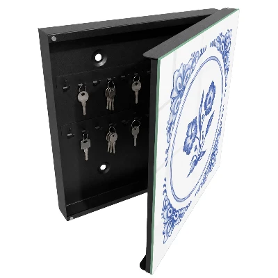Key cabinet Blue flowers