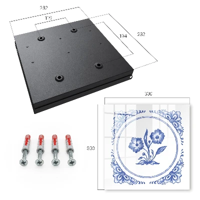 Key cabinet Blue flowers