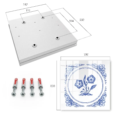 Key cabinet Blue flowers