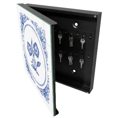 Key cabinet Blue flowers