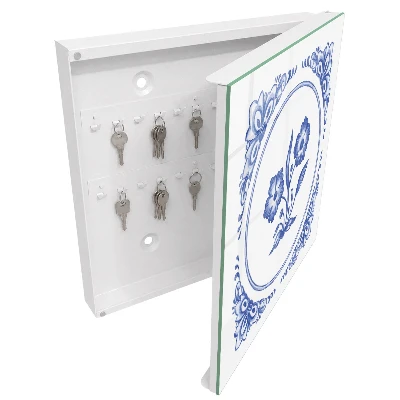 Key cabinet Blue flowers