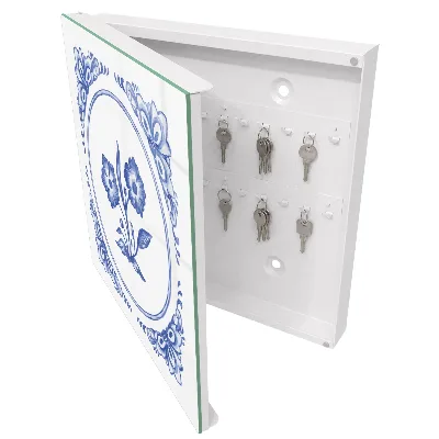 Key cabinet Blue flowers