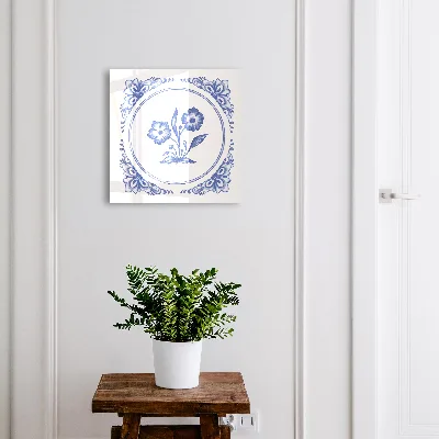 Key cabinet Blue flowers