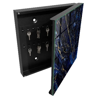 Wall mounted key box Navy blue pattern