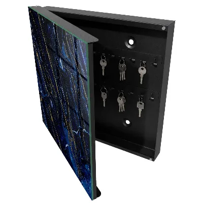 Wall mounted key box Navy blue pattern