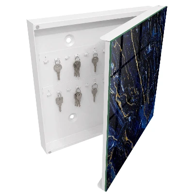 Wall mounted key box Navy blue pattern