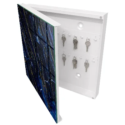 Wall mounted key box Navy blue pattern