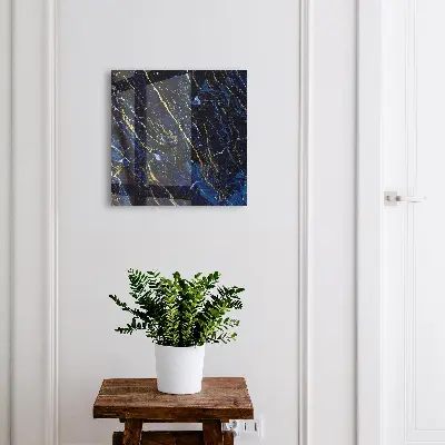 Wall mounted key box Navy blue pattern