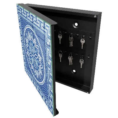 Wall mounted key box Blue mosaic