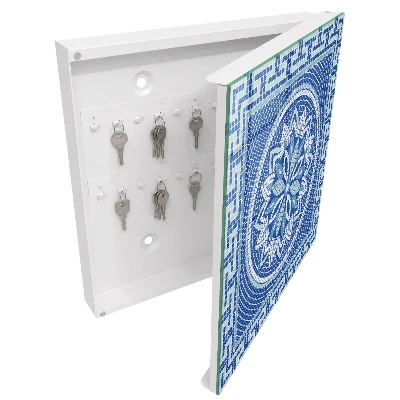 Wall mounted key box Blue mosaic
