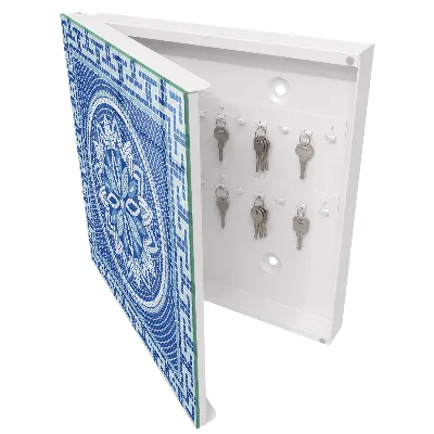Wall mounted key box Blue mosaic