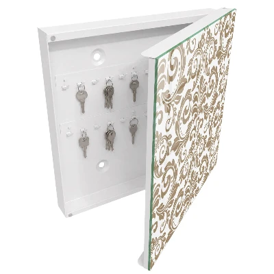 Wall mounted key box Floral ornament