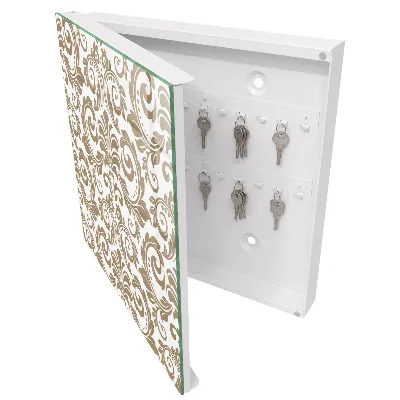Wall mounted key box Floral ornament