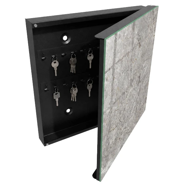 Wall mounted key box Marble background