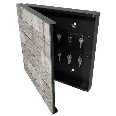 Wall mounted key box Grey wood