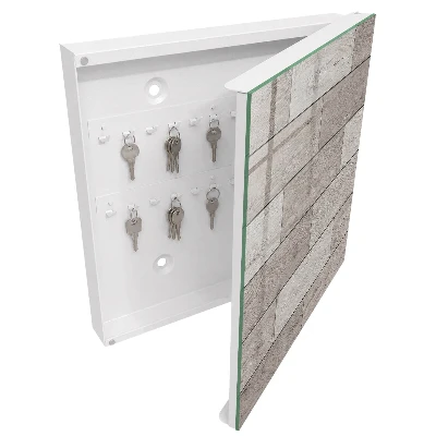 Wall mounted key box Grey wood