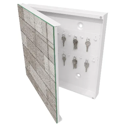 Wall mounted key box Grey wood