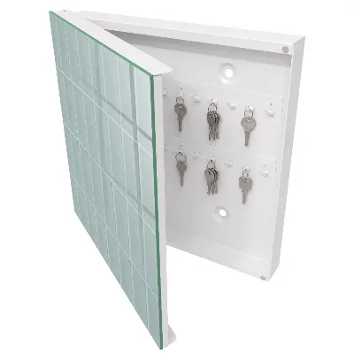 Wall mounted key box Blue tiles