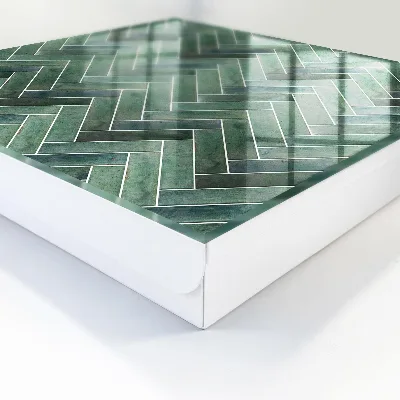 Key box for wall Green herringbone