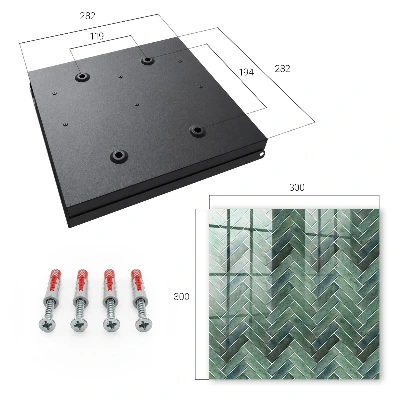 Key box for wall Green herringbone