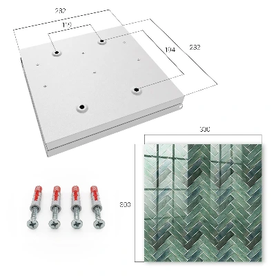 Key box for wall Green herringbone