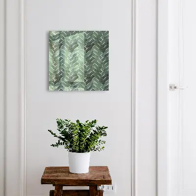 Key box for wall Green herringbone