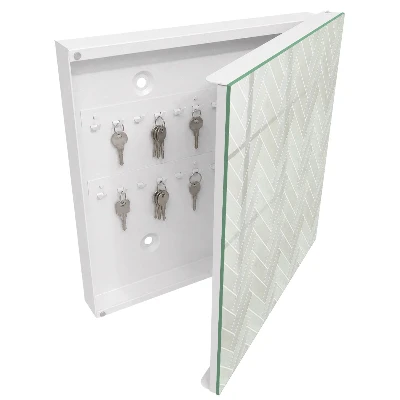 Wall mounted key box Herringbone pattern