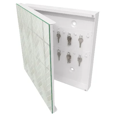 Wall mounted key box Herringbone pattern