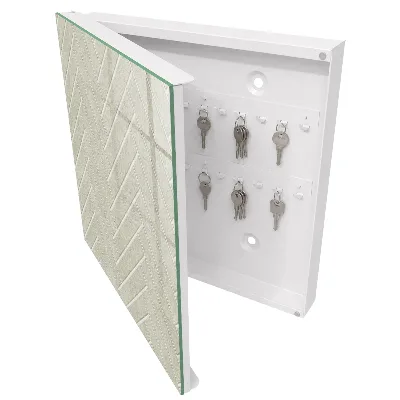 Key cabinet Beige herringbone