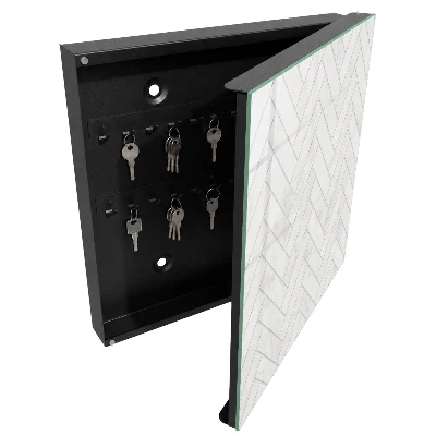 Wall mounted key box Marble herringbone