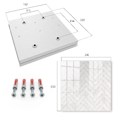 Wall mounted key box Marble herringbone