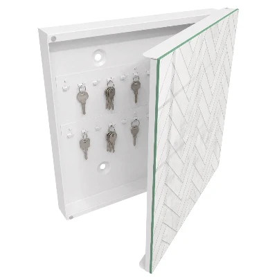 Wall mounted key box Marble herringbone
