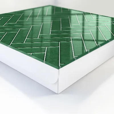 Key cabinet Green herringbone
