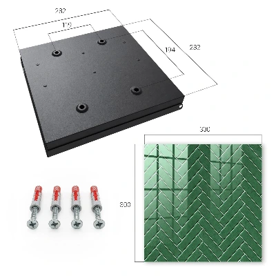 Key cabinet Green herringbone