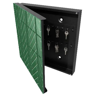 Key cabinet Green herringbone