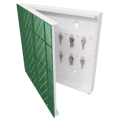 Key cabinet Green herringbone