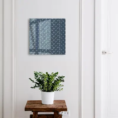 Key box for wall Navy blue herringbone