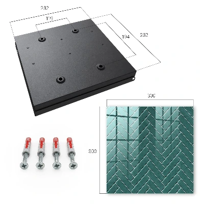 Wall mounted key box Turquoise herringbone