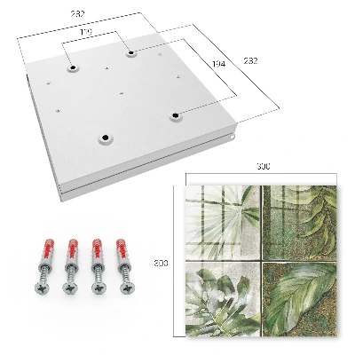 Key box for wall Botanical tiles