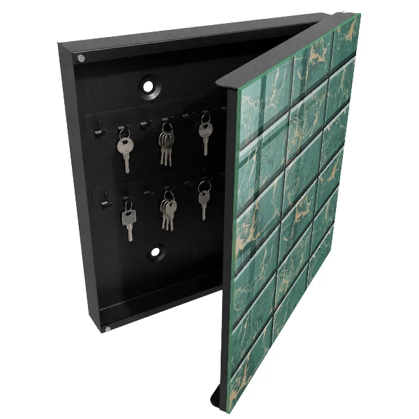 Wall mounted key box Green marble