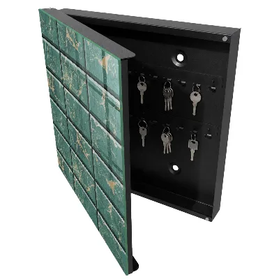 Wall mounted key box Green marble