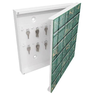 Wall mounted key box Green marble