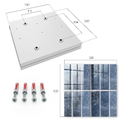 Key cabinet Blue tiles