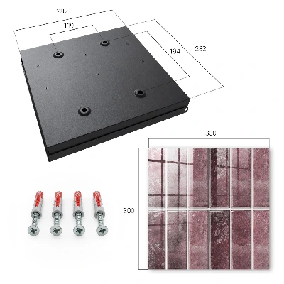 Wall mounted key box Burgundy tiles