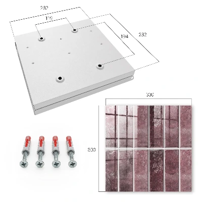 Wall mounted key box Burgundy tiles